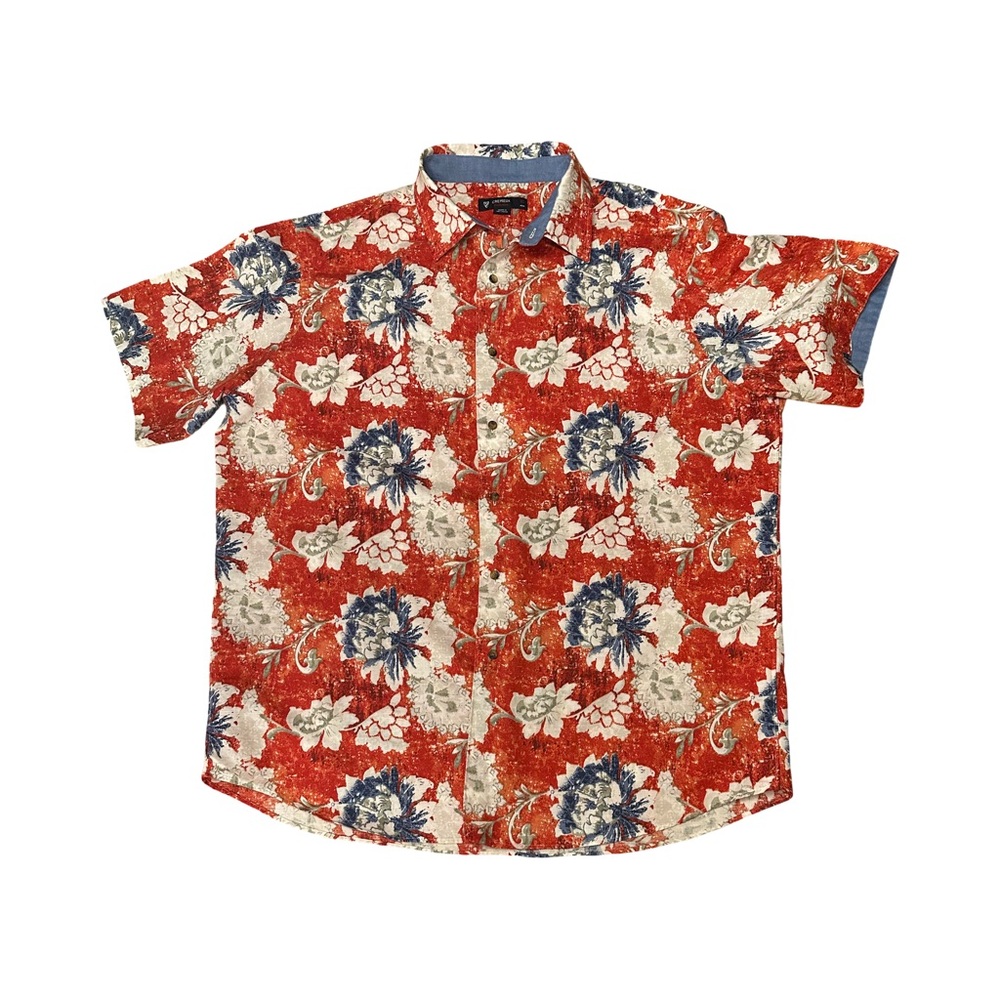 Daniel Cremieux Linen Blend Button Down Tropical Shirt, Size XL.